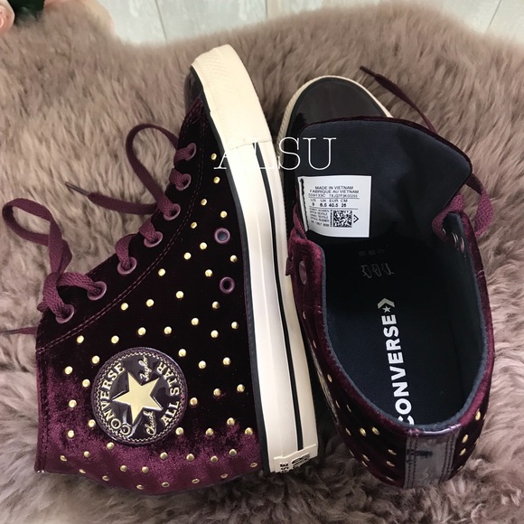 Converse Lux Mid Velvet Hidden Wedge Dark SangriaW - Picture 7 of 8